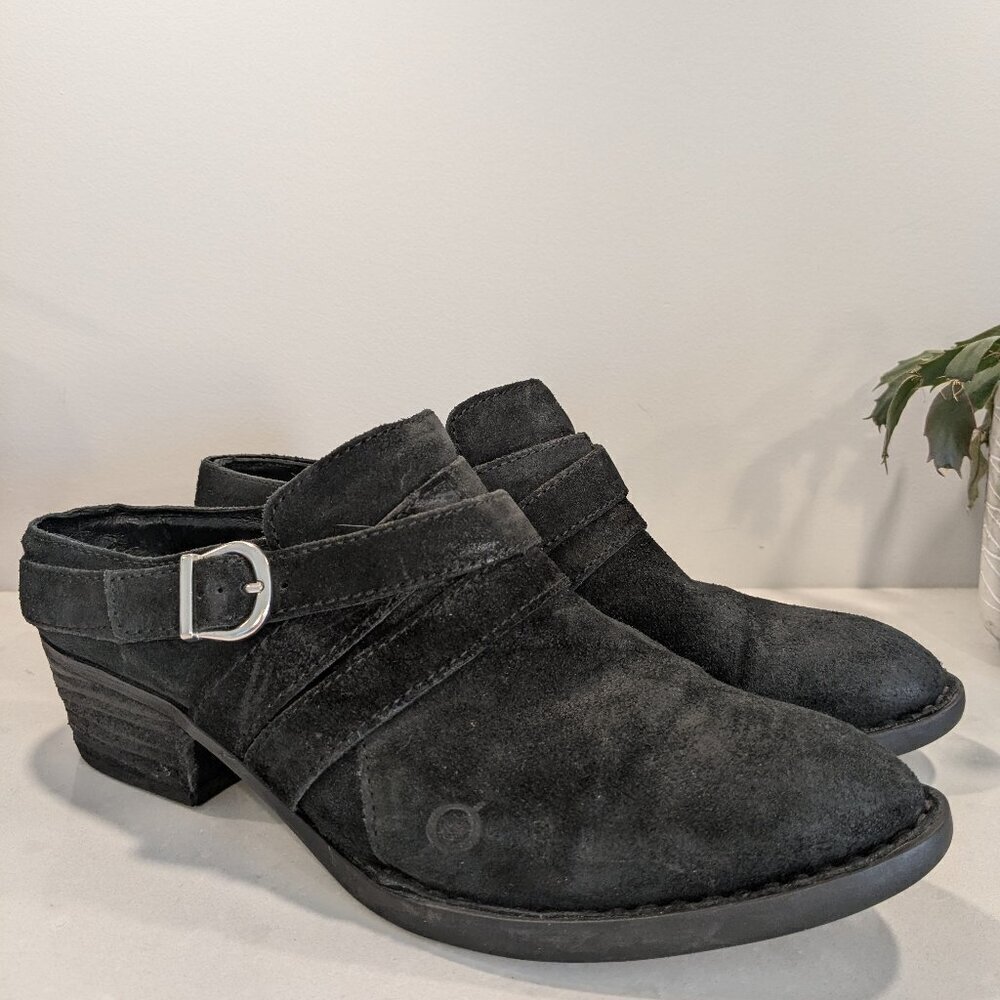 B.O.C Western Suede Slip on Mules - black size 9.5